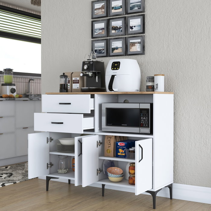 Hanah Home Gabinete Multipropósito Blanco y Nuez